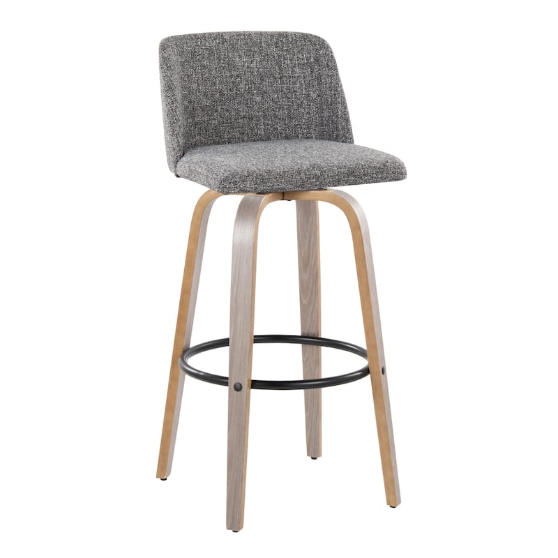 The Gray Barn Vallberga 30" FixedHeight Bar Stool with Light Grey Wood